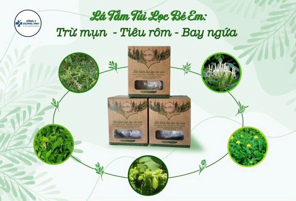 Lá tắm túi lọc bé em - Hộp 5 túi lọc